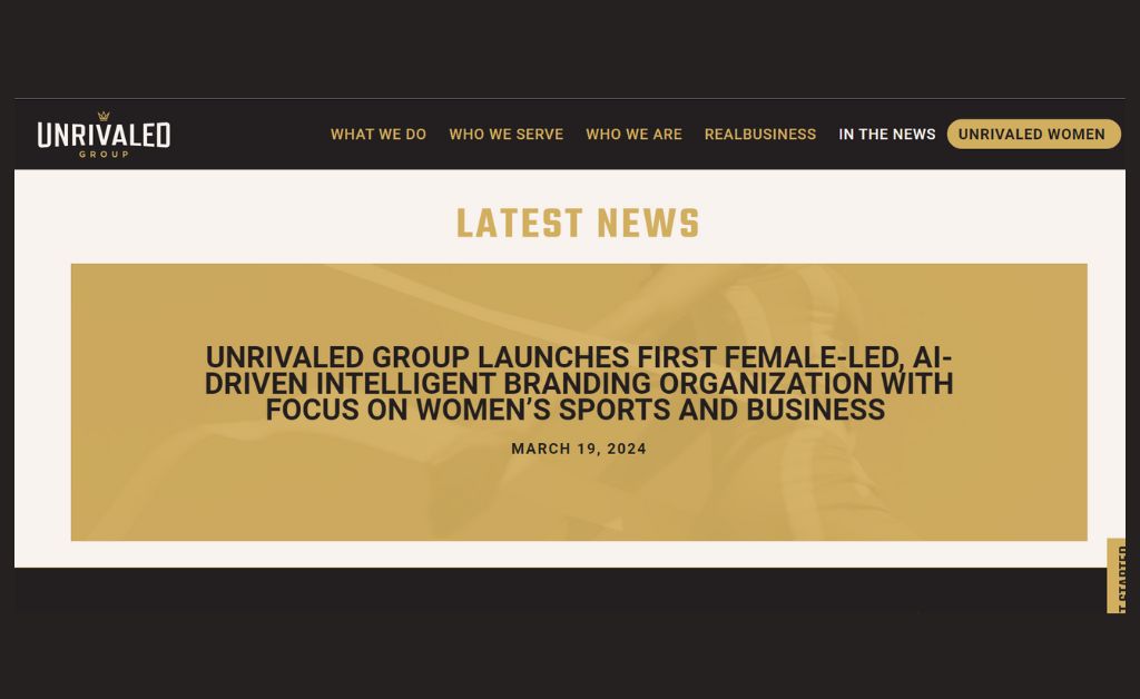 Unrivaled Group Launches First Female-Led, AI-Driven Intelligent Branding Organization with Focus on Women's Sports and Business