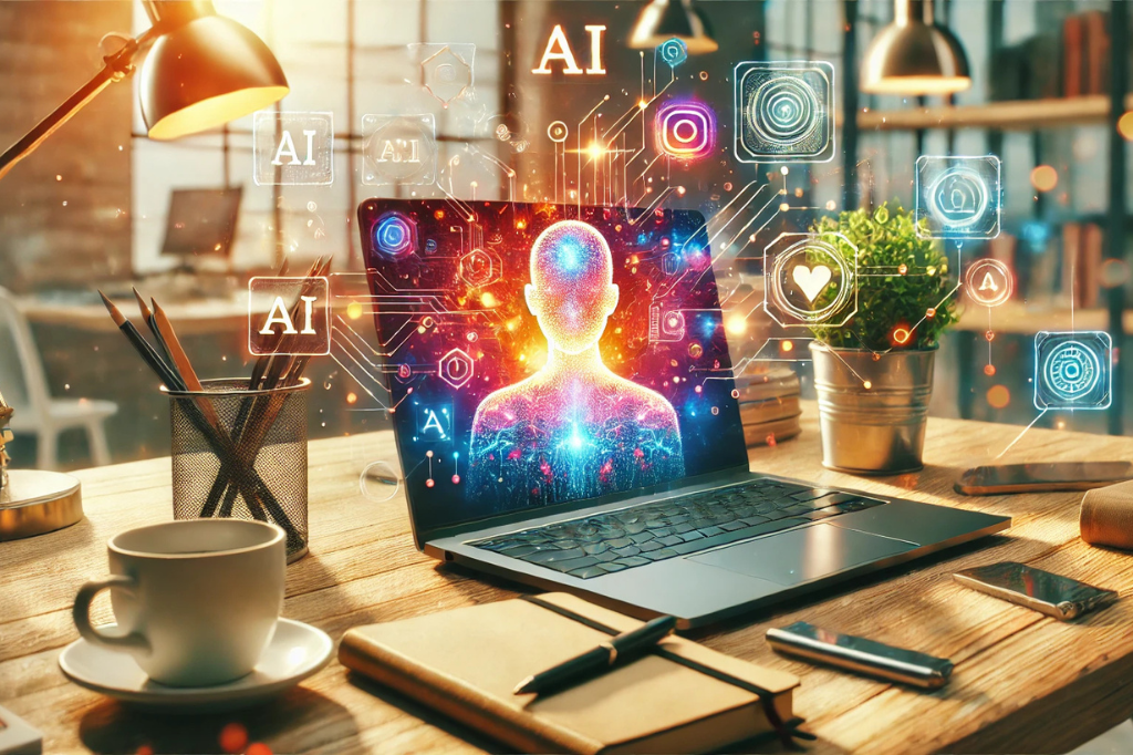 Illustration of the best AI content writing tools for bloggers and businesses.